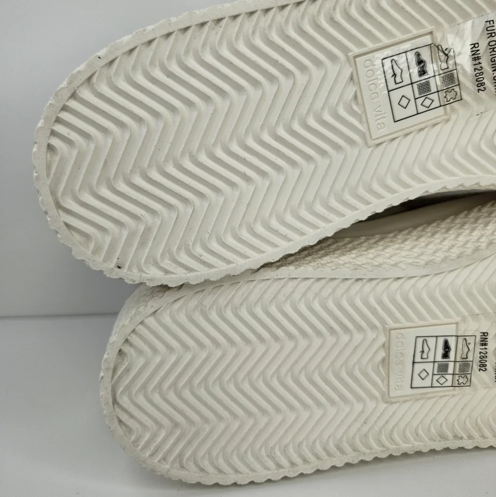 Dolce Vita Veola Plaid Cream-Tan Leather Fabric Hi-Top Casual Sneakers Sz 10